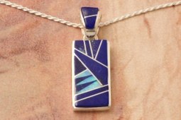 Calvin Begay Genuine Blue Lapis Sterling Silver Pendant